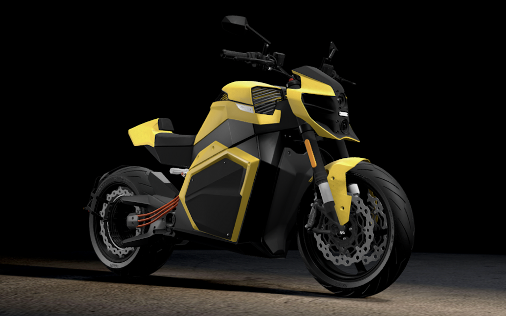 fully dressed cruising electric motorcycle