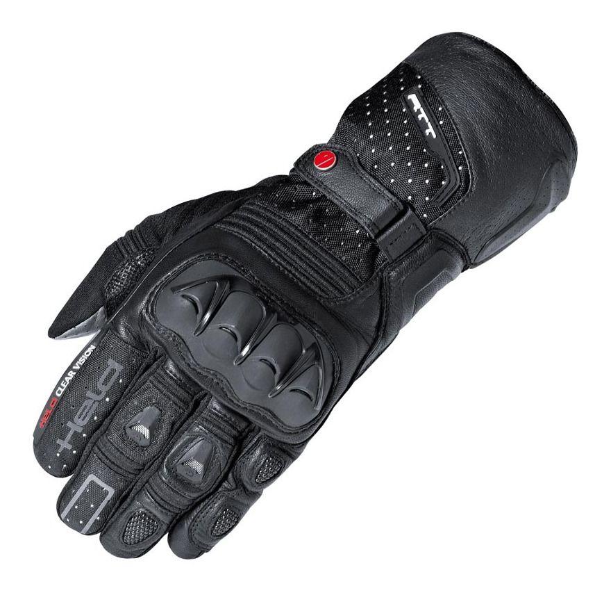Red X-Large Merlin Castor Leather Motorcycle Gloves Black 