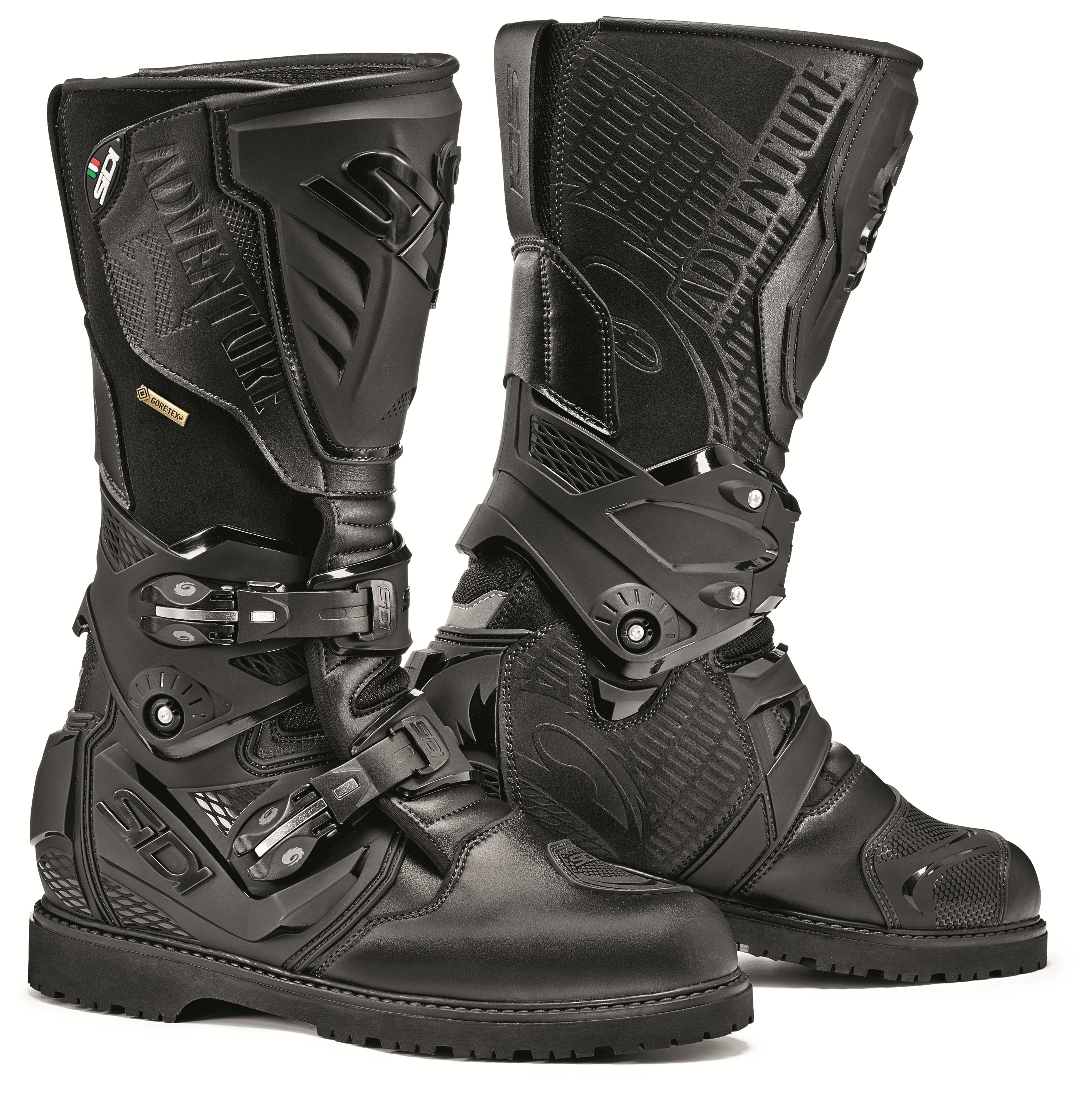 black motorcycle riding boots